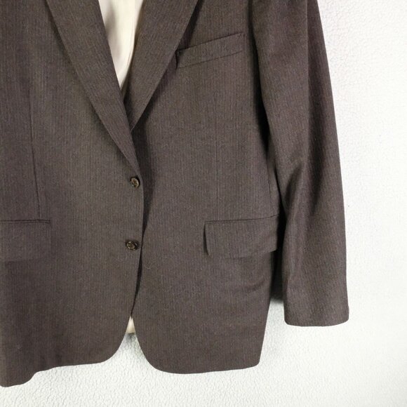 Samuelsohn Blazer Mens 44R Brown Striped Two Button Vented Wool Business Casual - Picture 3 of 15